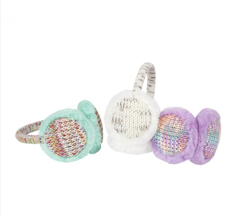 Winter new earmuffs fade color knitted warm earmuffs student plush earmuffs